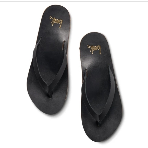 Beek NWT Seabird Leather Thong Sandals Black - Picture 2 of 15